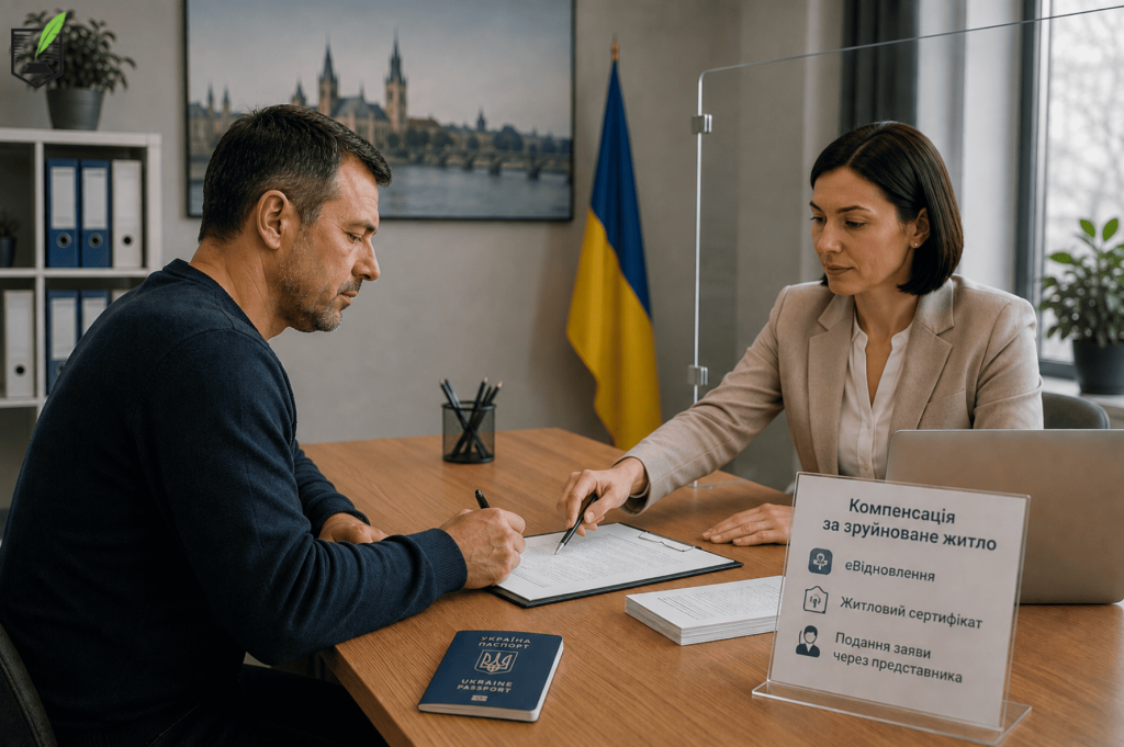 Представник подає заяву на компенсацію за житло від імені власника через довіреність у ЦНАПі